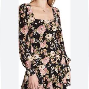 Smocked Floral Midi Dress